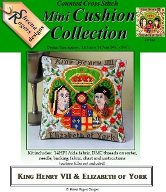 King Henry Vii Elizabeth Of York Mini Cushion Cross Stitch Etsy