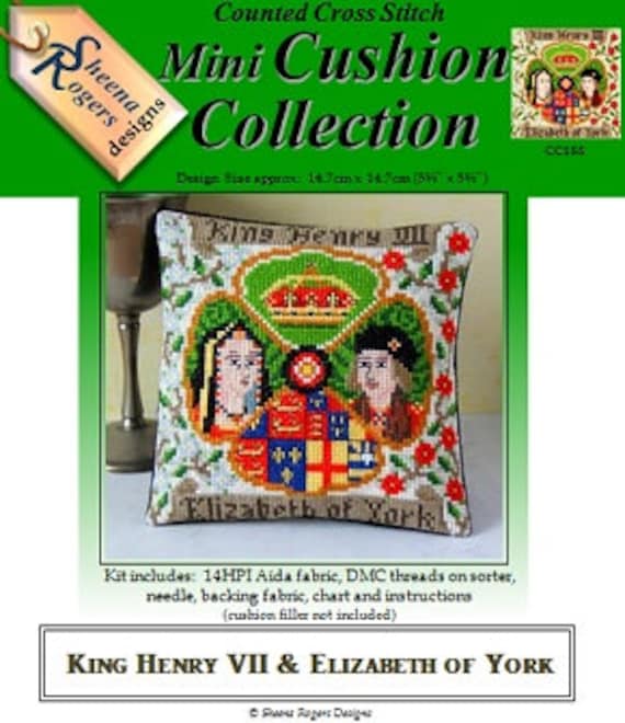 King Henry Vii Elizabeth Of York Mini Cushion Cross Stitch Etsy