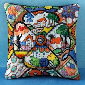 Art Deco Counted Cross Stitch Mini Cushion Kit: Clarice Cliff Inspired Sheena Rogers Designs