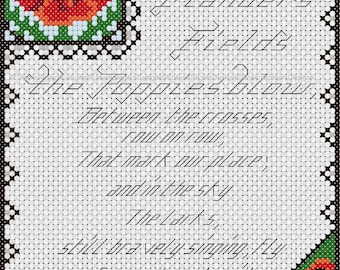 In Flanders Fields Kreuzstich herunterladbare PDF-Karte, Sheena Rogers Designs