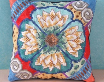 Water Lilies Counted Cross Stitch Mini Cushion Kit, Sheena Rogers Designs