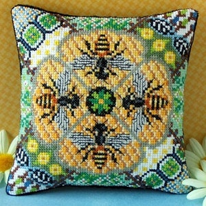 Willow Pattern Mini Cushion Cross Stitch Kit Sheena Rogers Designs 