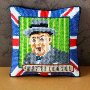 Winston Churchill Counted Cross Stitch Pincushion Kit, Sheena Rogers Designs