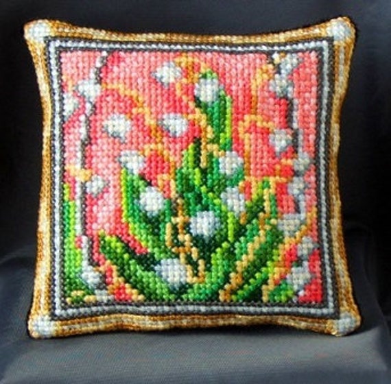 Lilies of the Valley Pincushion Cross Stitch Kit Inspired by Etsy