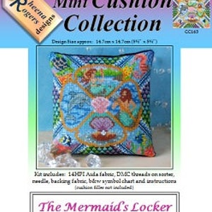 The Mermaid's Locker Mini Cushion Cross Stitch Kit image 2