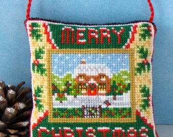 Christmas Cottage Counted Cross Stitch Hanging Decoration Kit, Sheena Rogers Designs