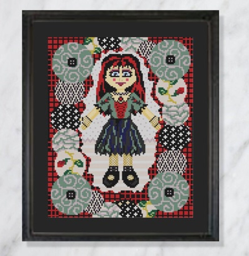 Goth Girl Cross Stitch Picture PDF Chart - Etsy