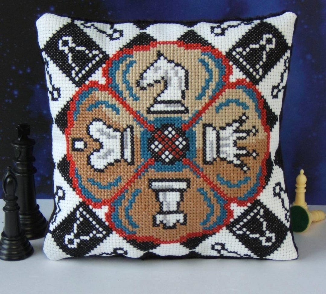 Sheena R Chess Chess Checkmate Counted Cross Stitch Mini Cushion Kit, Sheena Rogers ...