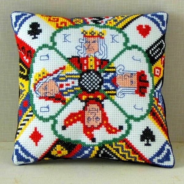 Joker in the Pack Counted Cross Stitch Mini Cushion Kit, Sheena Rogers Designs