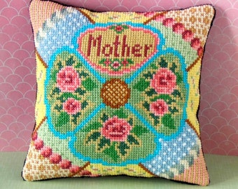 Mother's Day Counted Cross Stitch Mini Cushion Kit, Sheena Rogers Designs