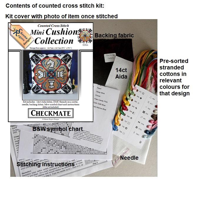 Sheena R Chess Chess Checkmate Counted Cross Stitch Mini Cushion Kit, Sheena Rogers ...