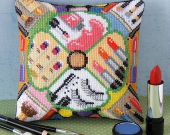 Cosmetics Mini Cushion Cross Stitch Kit