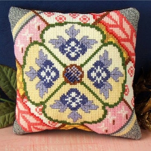 Wild Thistle Counted Cross Stitch Mini Cushion Kit, Sheena Rogers Designs