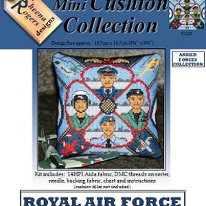 Royal Air Force Counted Cross Stitch Mini Cushion Kit, Sheena Rogers Designs image 2