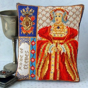 Anne of Cleves Triptych Counted Cross Stitch Mini Cushion Kit, Sheena Rogers Designs