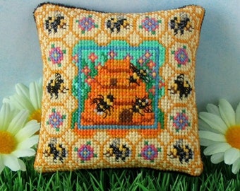 Beehive Counted Cross Stitch Pincushion Kit, Sheena Rogers Designs