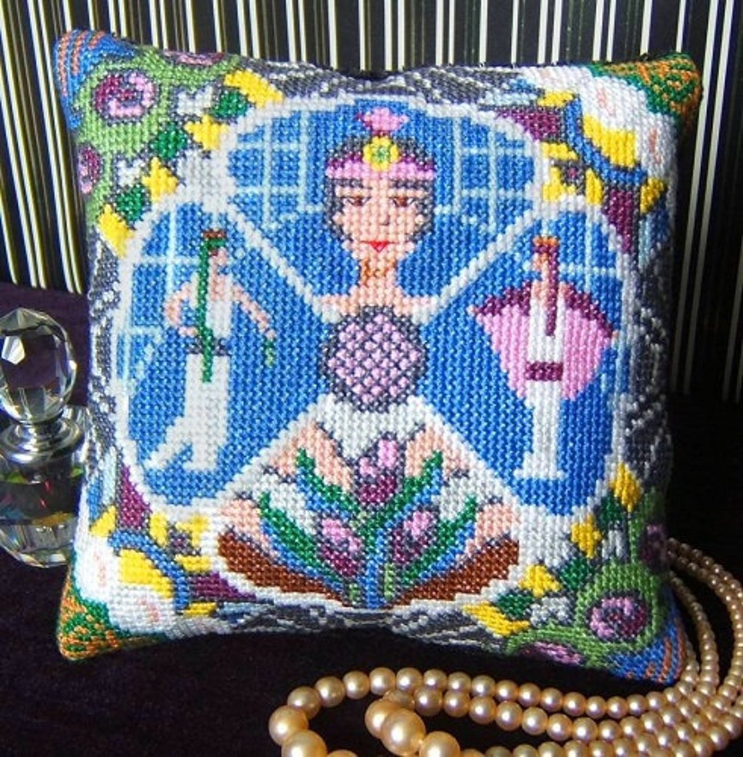 Art Deco Delight Counted Cross Stitch Mini Cushion Kit Sheena Etsy