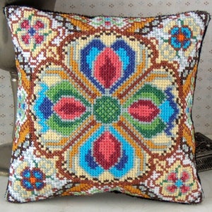 Tudor Amulets Counted Cross Stitch Mini Cushion Kit, Sheena Rogers Designs