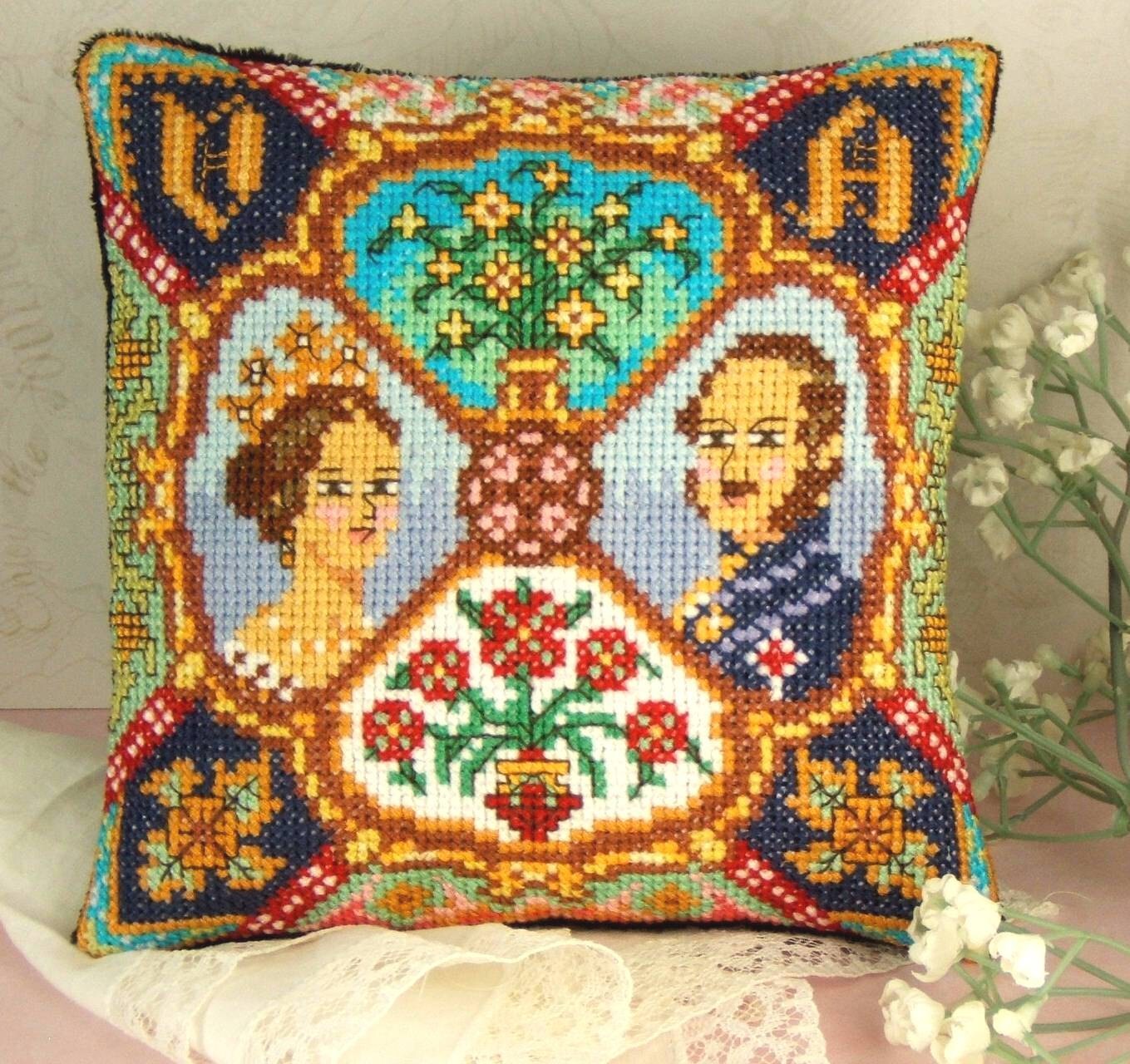 Victoria and Albert Mini Cushion Cross Stitch Kit Etsy UK