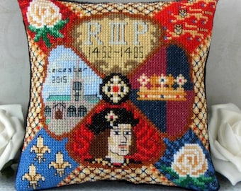 Richard III Counted Cross Stitch Mini Cushion Kit, Sheena Rogers Designs