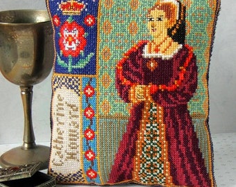 Catherine Howard Triptych Counted Cross Stitch Mini Cushion Kit, Sheena Rogers Designs