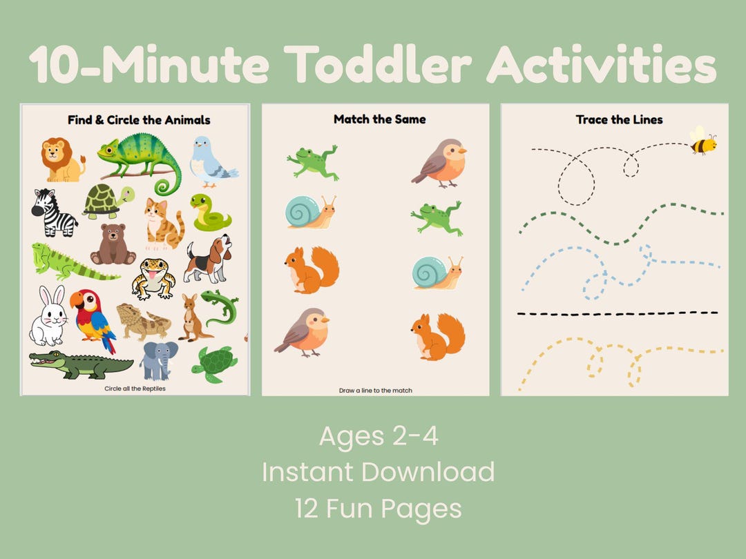 10-minute Toddler Activity Pack - Etsy