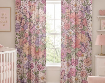 Baby-Dusche-Geschenk für Mädchen Kinderzimmer Sheer benutzerdefinierte Vorhänge Idee für Schlafzimmer Dekor für Girly Zimmer Rosa Vorhänge Geschenkidee für Baby Cafe Vorhang