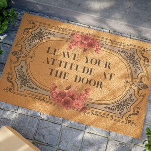 Housewarming Gift for Neighbor Bestie Gift for Home Entry Humorous Mat for Front Door Porch Decor Mom Rustic Gift Idea Funny Saying Doormat