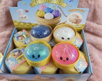 Glitter Dumpling Squishy,Kawaii Dumpling Squishy Toy Stress Relief Sensory Fidget, Cute Sparkly Dumpling Decor, Sensory Fidget Gift