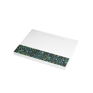 Personalized Flat A2 Note Cards - Woodland Wildflower Small Print Pattern - custom personalized notecards
