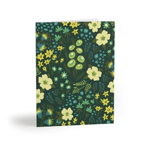 Ensembles de cartes de correspondance verticales florales Woodland (8, 16 et 24 pcs)