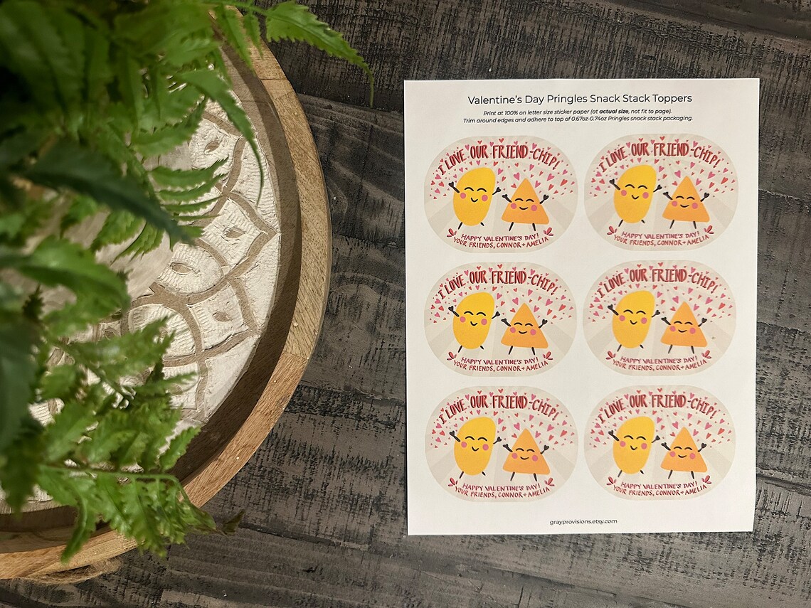 Custom Printable: Valentine's Day I Love Our Friend-chip Pringles Snack ...