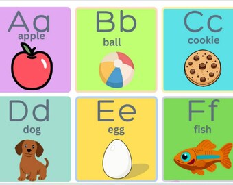 Kindergarten Printable Learning Flashcards for Kids