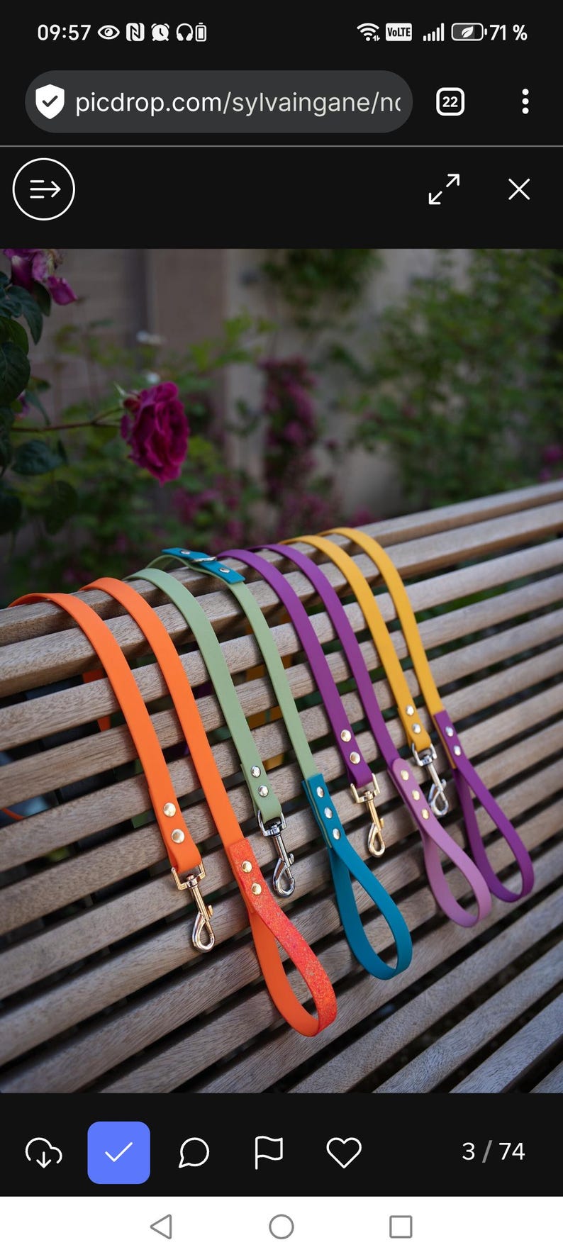 Biothane Leash, Two-tone, Choice of Colors. Matching Collar Available ...