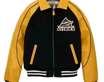 Avirex Classic Wool & Leather Varsity Jacket – New York Since 1975 Bomber Coat