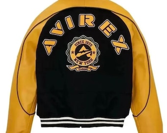 Giacca stile college Avirex Classic in lana e pelle – Bomber "New York Since 1975"