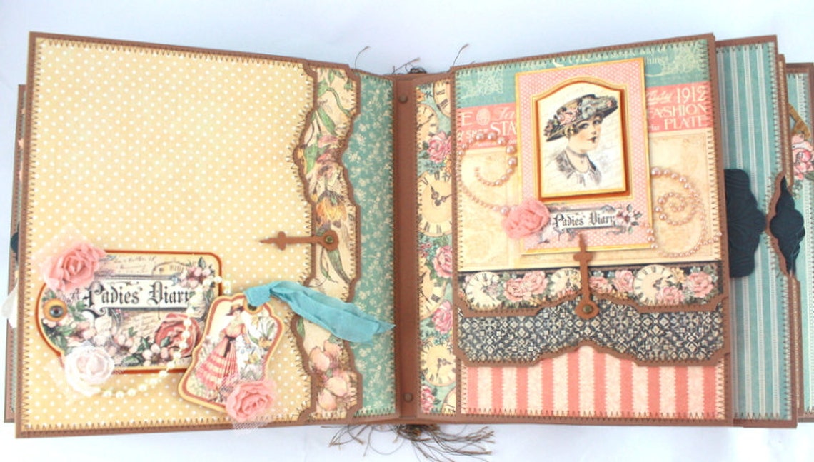 8x8 A Ladies Diary Scrapbook MiniAlbum PDF Etsy