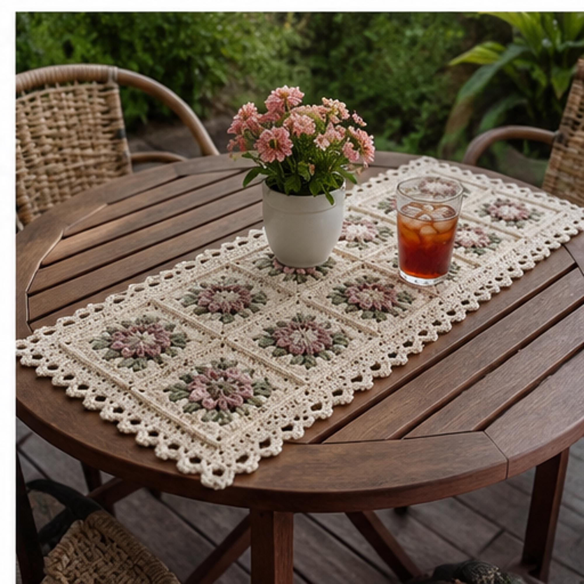38 Table Runner Crochet Patterns to Refresh Your Home with Handmade Texture 4 Crochet Floral Table Runner