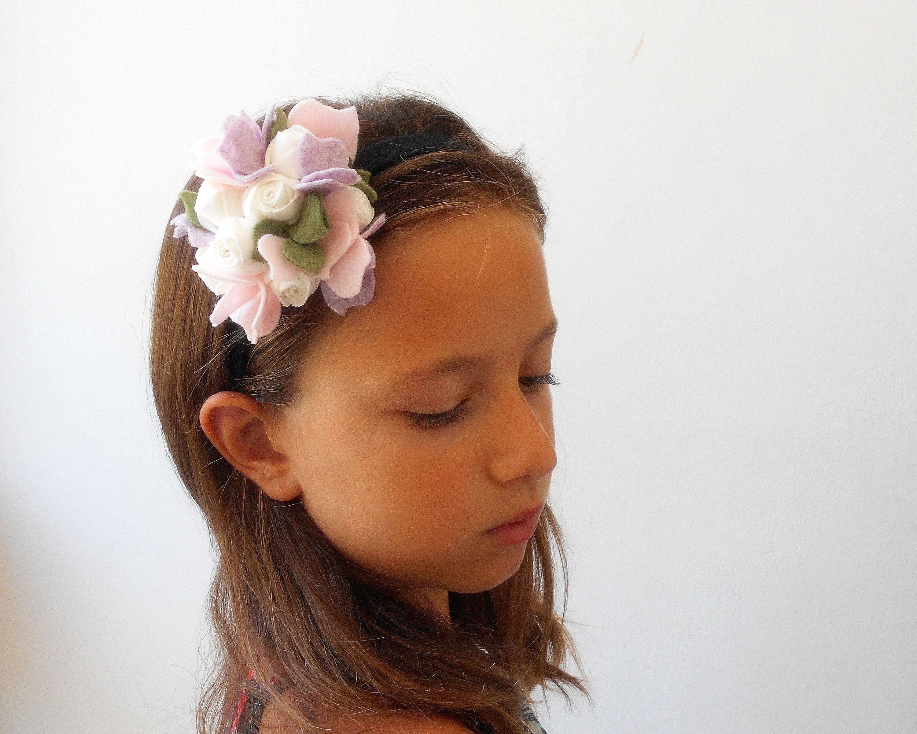 Cherry Crown Blossom Flower Girl Headband, Flower Girl Hair Accessories,  First Communion Headband, Baptism Headband Birthday -  .br