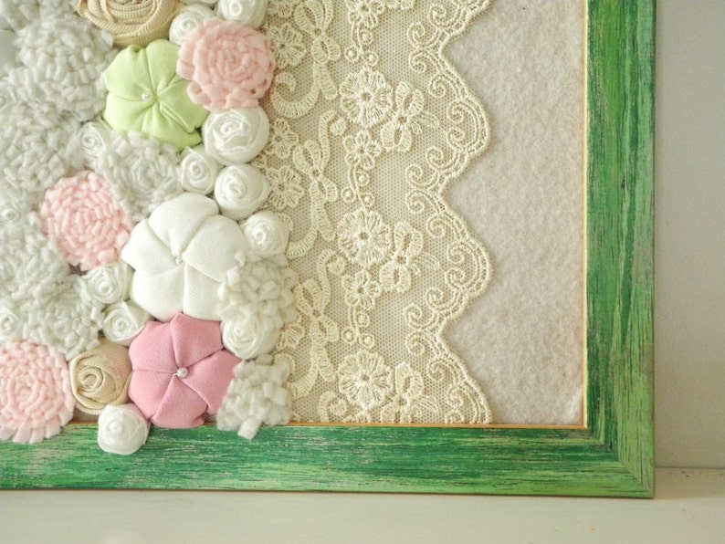 Shabby chic framed home decor Wall decoration for nursery and baby girl bedroom image 2