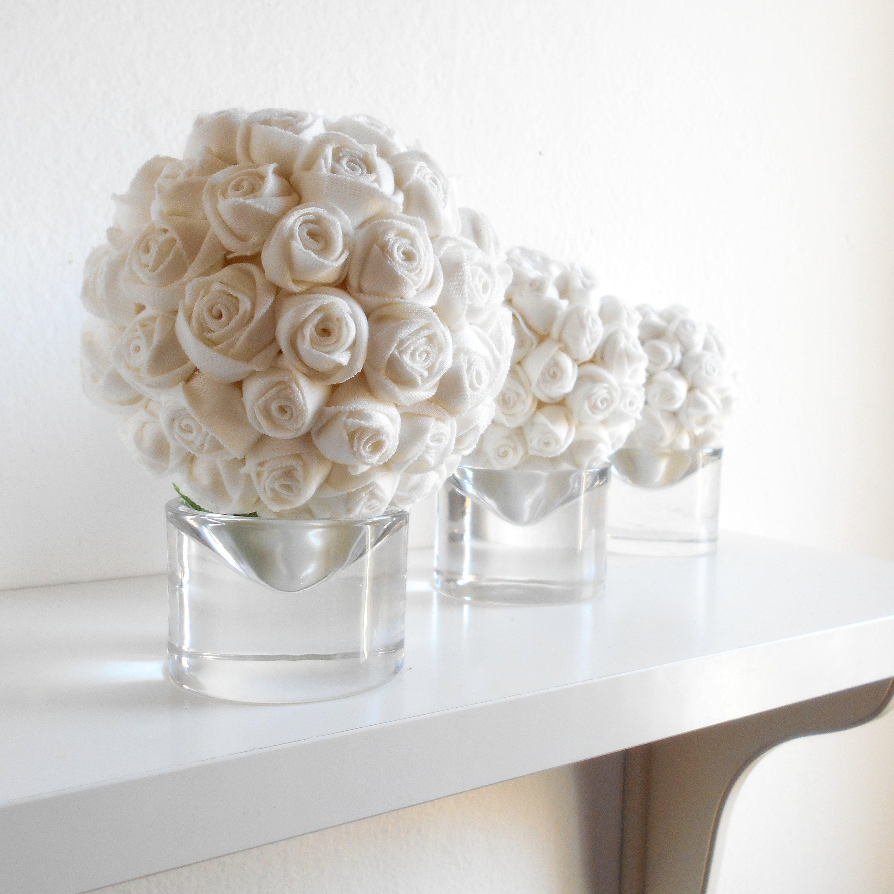 Glass Bowl Fillers Decorative Balls White Set of 4 Pieces Etsy UK