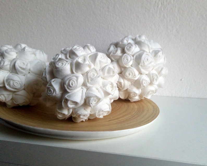 Glass Bowl Fillers Decorative Balls White Set of 4 Pieces Etsy UK