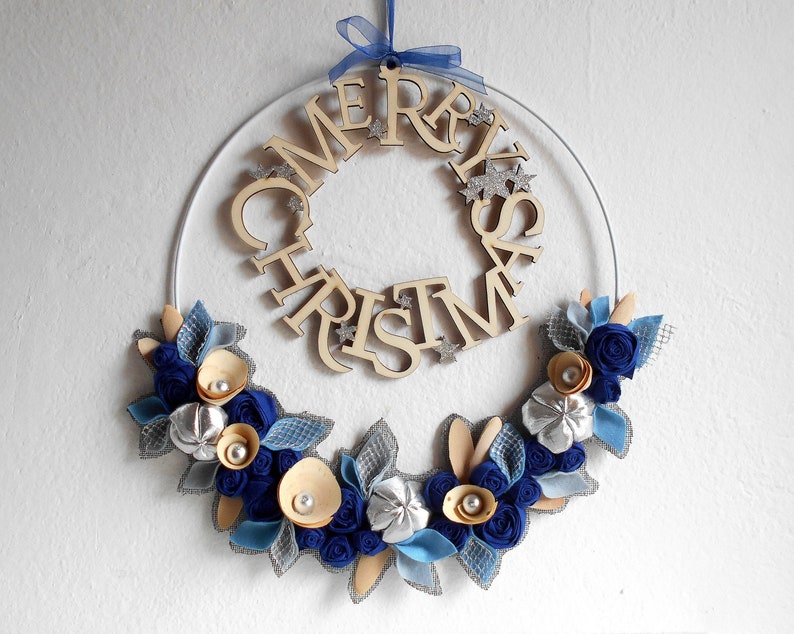 MERRY CHRISTMAS WREATH, Modern Christmas sign, Rustic Christmas decoration, Front door decor, Modern farmhouse Christmas