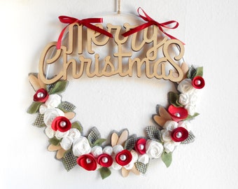 MERRY CHRISTMAS WREATH, Modern Christmas sign, Christmas Clearance, Front door decor, Modern farmhouse Christmas