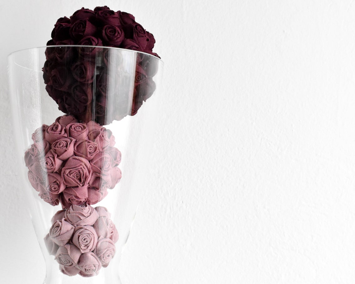 Glass Bowl Fillers Set of 3 Decorative Balls With Roses Etsy