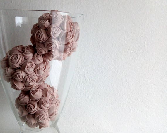 Decorative Balls Glass Bowl Filler Set Of 3 Pieces Pink Etsy