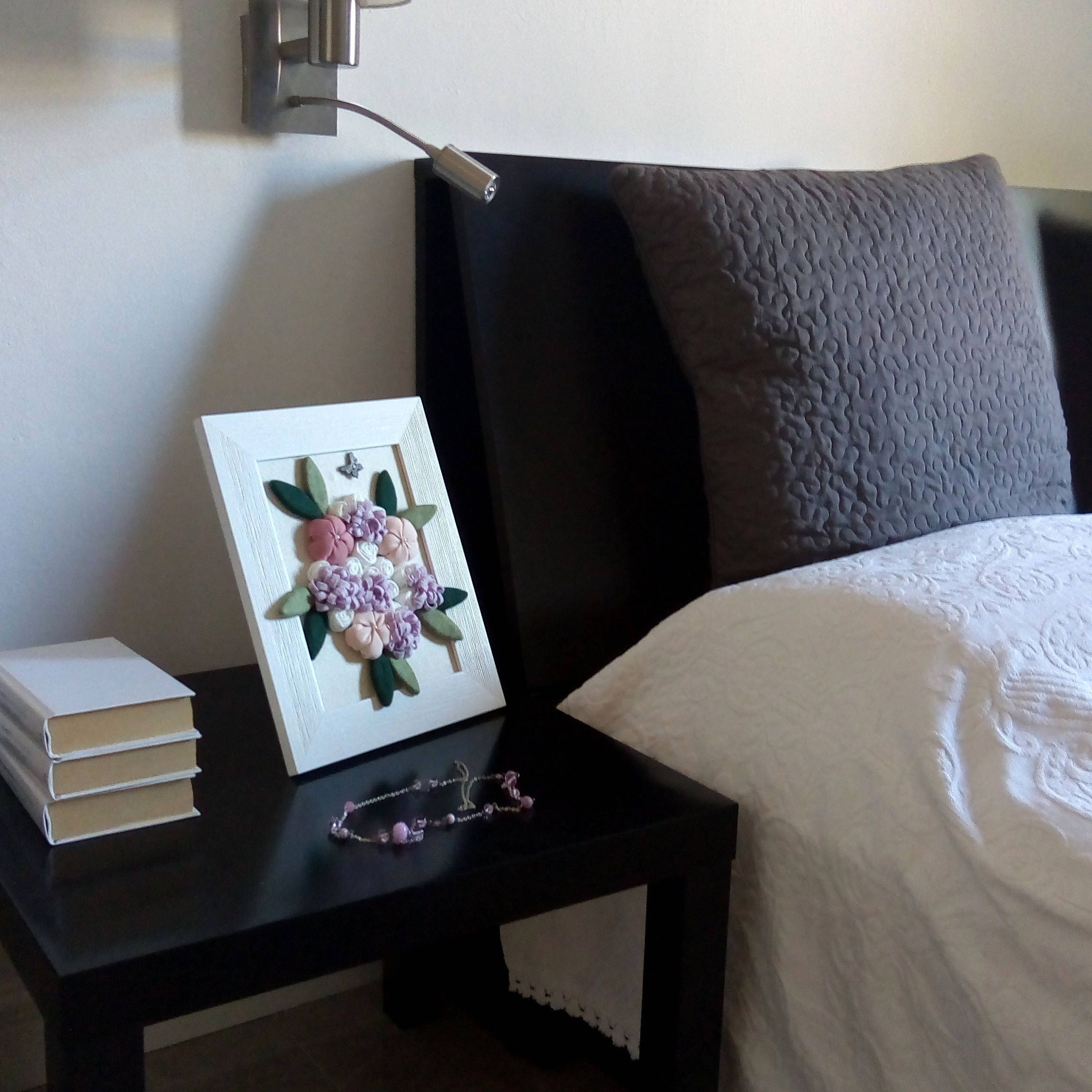 Girl room wall decor framed 3D wall art floral wall decor Etsy