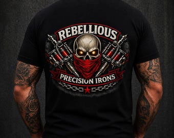 RPI tattoo skull mens shirt. Size L-3XL