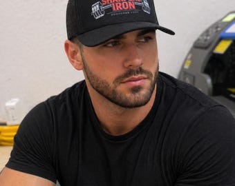 Mens trucker hat. Snap back. Workout, Christian
