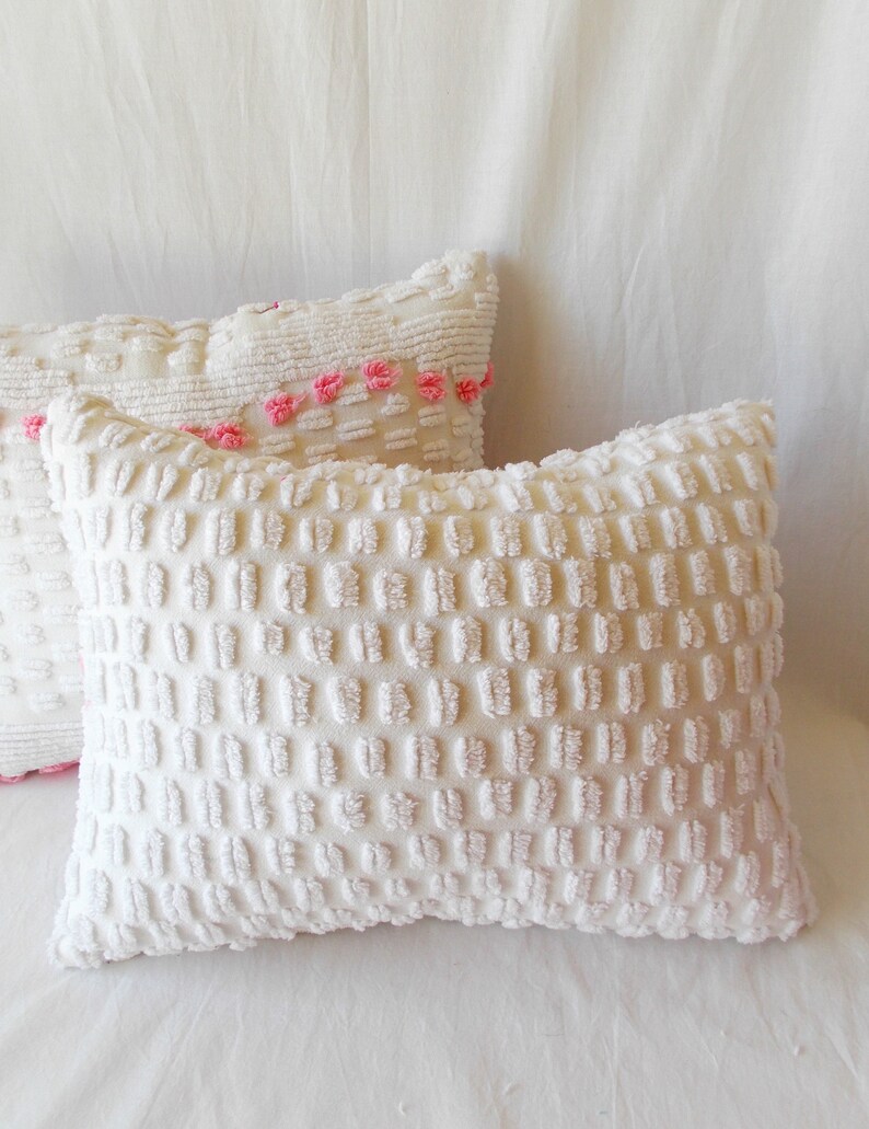 Chenille Pillow Throw Pillow Vintage Chenille Accent Etsy